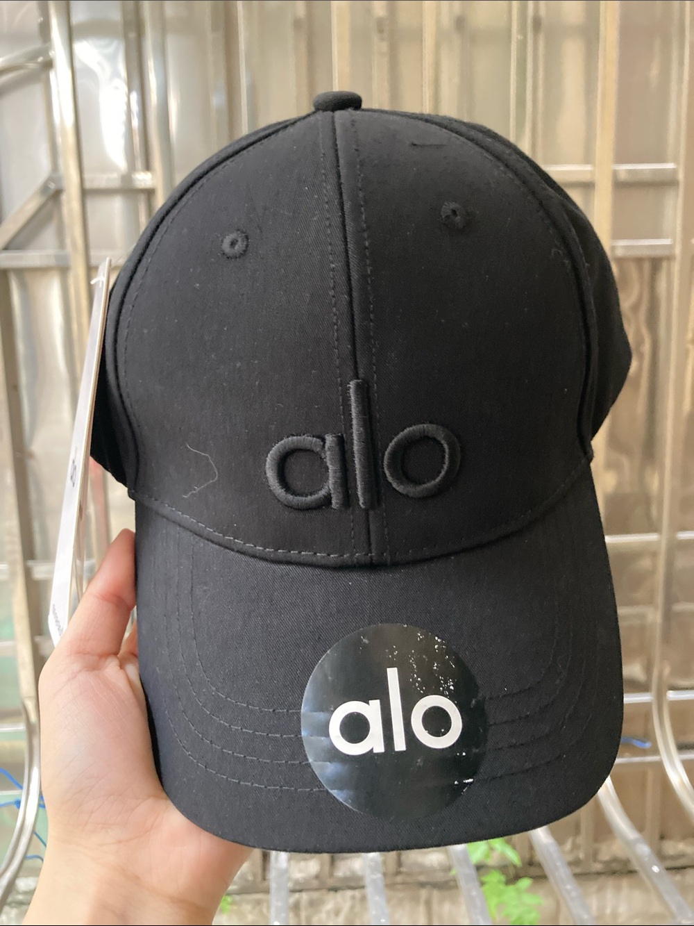 ALO Yoga Black Embroidered Logo Baseball Cap